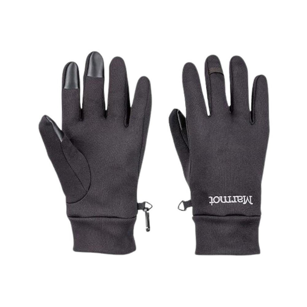 Marmot Power Stretch Fleece Gloves‎ with Touchscreen Compatibility Small Black